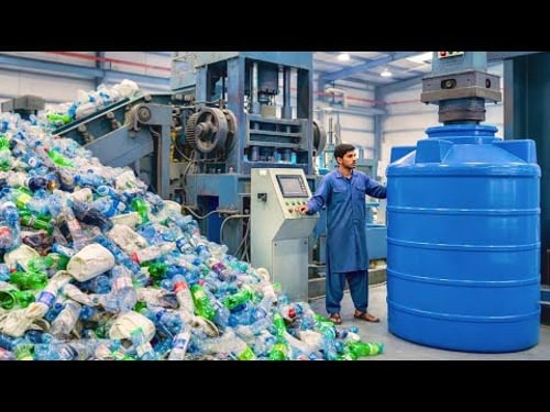 Plastic Bottle Recycling Into Giant Water Tank | Complete Factory Process