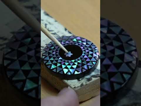 The process of making jewelry using the inside of a seashell. #short #shorts
