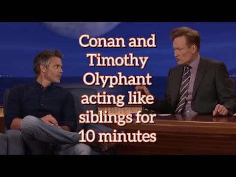 Conan and Timothy Olyphant acting like siblings for 10 minutes straight