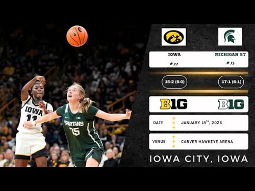 No. 11 Iowa vs No. 15 Michigan State | Big Ten | 1.18.26