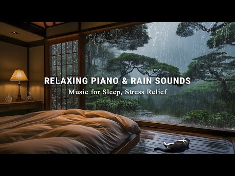 Rain Sounds & Relaxing Piano Music: Stop Overthinking, Stress Relief with Warm Bedroom, Meditation
