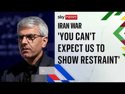 'You cannot expect us to show restraint,' Iranian foreign ministry spokesman tells Sky News
