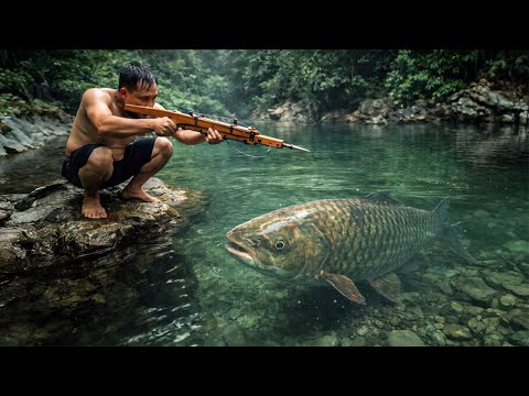 How I Turned Raw Wood Into a Fishing Crossbow | by @PrimitiveSkillsnet