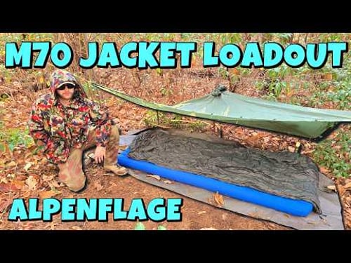 Solo Bushcraft Camp | Swiss M70 Alpenflage Jacket Loadout