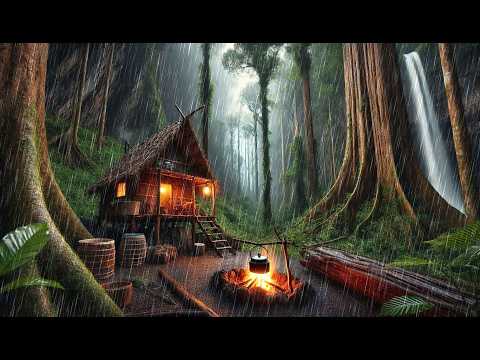 Building a survival shelter in the woods | building and survival skills