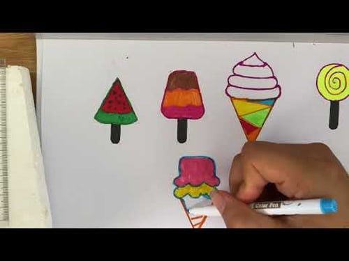 Instructions on how to draw an ice cream cone p6