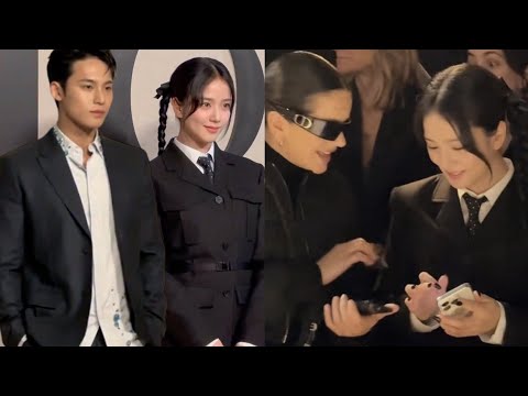 Jisoo Rosalía Sweet Accidental & Jisoo Mingyu Interact at DiorAW24 Fashion Show Today