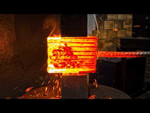 Forging a Damascus Steel Axe from Scratch