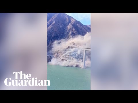 Moment newly opened bridge in China partially collapses