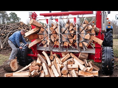 25 Jaw-Dropping Firewood Processors in Action | Dangerous Homemade Wood Cutting Machines #9