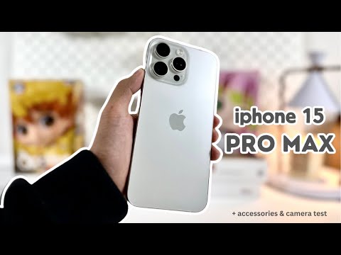 ☁️ iPhone 15 Pro Max white titanium 2024 | aesthetic unboxing & accessories, setup and camera test