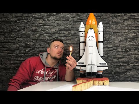 Match Chain Reaction - Space Shuttle Launch - Amazing Fire Domino