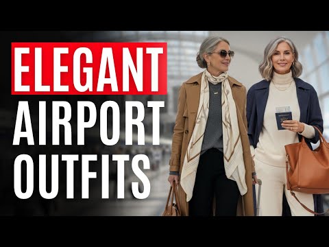 10 Elegant AIRPORT Travel Outfits For Women Over 50+
