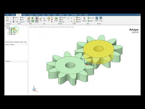 Gear Pump - Geometry creation in Ansys SpaceClaim and Fluid Volume Extraction