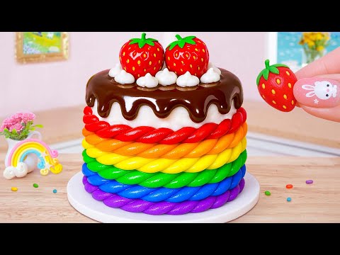 🍓So Tasty Strawberry Chocolate Rainbow Cake🍫Miniature Easy Cake Decorating Tutorials🍒Tana Mini Cakes