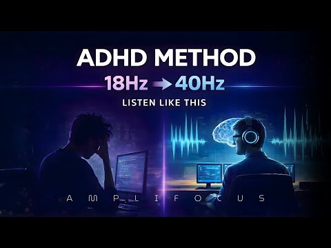 ADHD Listening Method | 18Hz → 40Hz Binaural Beats for Deep Work (90 Min)
