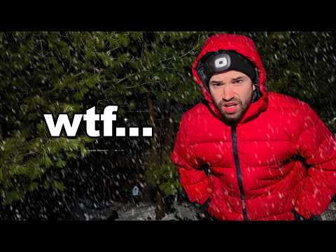 extreme solo winter camping in my mom's backyard