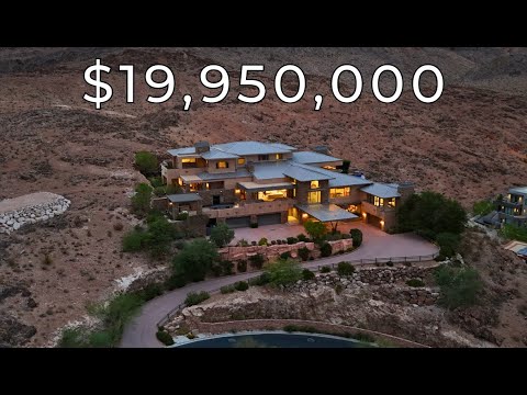 Inside a $19,950,000 Las Vegas HILLTOP Desert Mega Mansion with 4 floors!