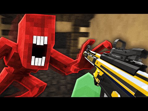 Hunting All Minecraft Horror Mods in a Desert Wasteland using Guns