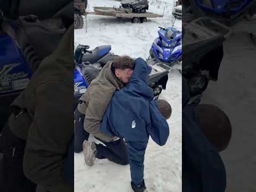 Merab Dvalishvili watches Roman Dolidze grapple Lasha Meskhii in the snow #UFC #shorts