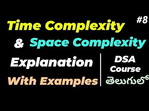 Time complexity and space complexity of an algorithm in java in telugu | Detailed Explanation #dsa