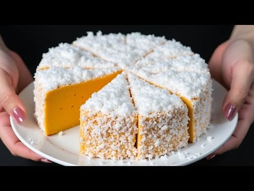 Nur Milch, Orange und Apfel! Ein wunderbares Dessert in 5 Minuten ohne Ofen, Mehl oder Gelatine!