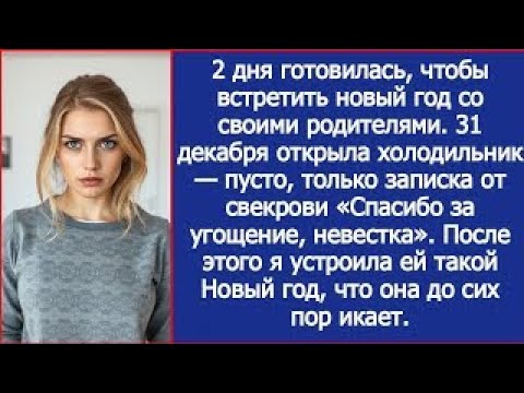 31 декабря открыла холодильник — пусто, только записка от свекрови «Спасибо за угощение, невест