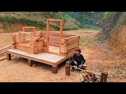 Building Log Cabin Floor Construction | Cooking off-grid.