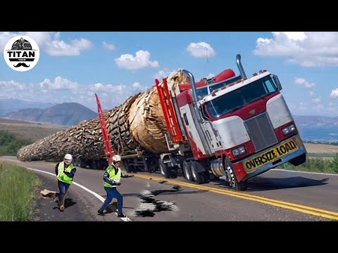 Extreme Dangerous Big Logging Wood Truck Driving Skill | Fastest Chainsaw Cutting Tree Machines #3