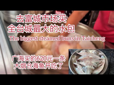 去富城市场买全台城最大的水包The biggest steamed buns in Taicheng 广海买的620元一条大烟仓海鱼开吃了。探索台山829