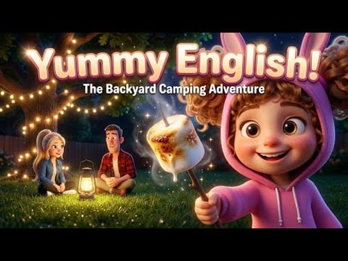 Funny Backyard Camping Adventure (English Level 2) | Vocabulary & Speaking Practice