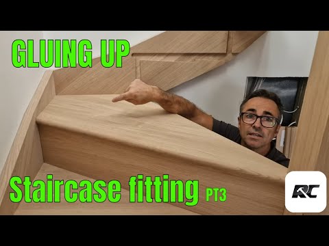 Fitting a winding staircase construction part 3 GLUING UP