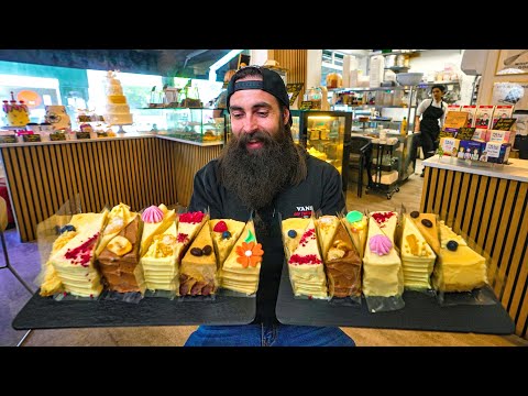 TRYING TO BREAK THE SLICE RECORD AT LONDON'S FAMOUS UNLIMITED CAKE SHOP! | BeardMeatsFood