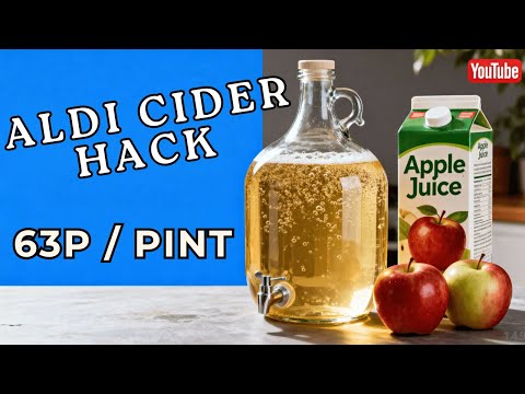 How To Make Homemade Cider for 63p Per Pint using ALDI Apple Juice! (Beginner Recipe)