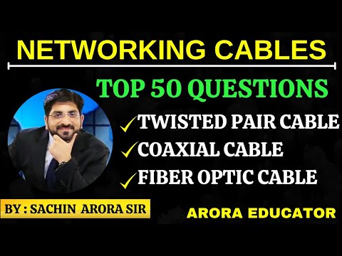 Transmission Medium/Media (Top 50 Questions)-Twisted Pair Cable, Coaxial cable, Fiber Optics Cable |
