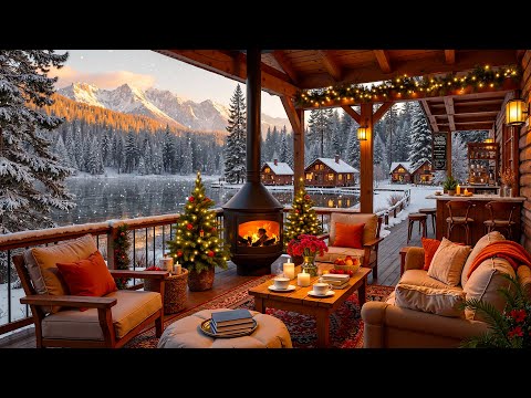 Sweet Winter Jazz Music for Working ❄ Cozy Lakeside Coffee Porch Ambience & Smooth Jazz Instrumental