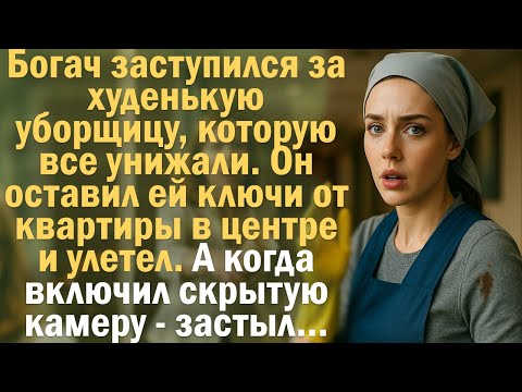 Богач заступился за худенькую уборщицу, которую все унижали. Он оставил ей ключи от квартиры...