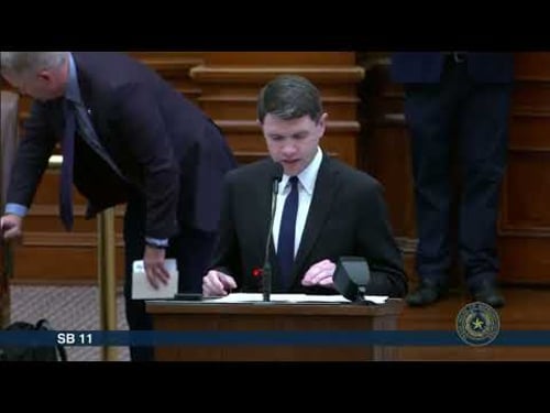 Rep. Talarico asks questions of Rep. Spiller on the layout of SB 11, prayer in public schools