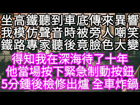 坐高鐵去城裡面試時我聽到車底傳來異響我模仿聲音時被旁人嘲笑鐵路專家聽後竟臉色大變 得知我在深海待了十年他當場按下緊急制動按鈕 #心書時光 #為人處事 #生活經驗 #情感故事 #唯美频道 #爽文