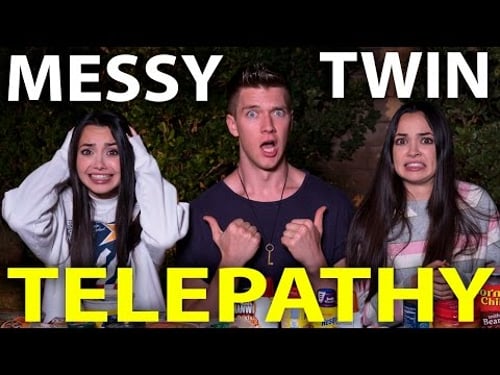 MESSY TWIN TELEPATHY CHALLENGE w/the Merrell Twins | Collins Key