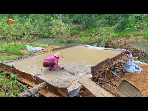 FULL VIDEO - How the girl builds the floor, constructs the columns, and pours the roof concrete.