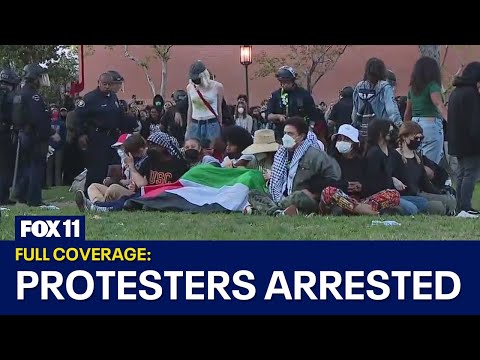 USC demonstration: Multiple arrests as campus flooded with pro-Palestine protesters