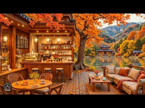 Warm Morning Jazz ๐ Cozy Autumn Coffee Shop Ambience & Smooth Jazz Instrumental Music to Relax, Work