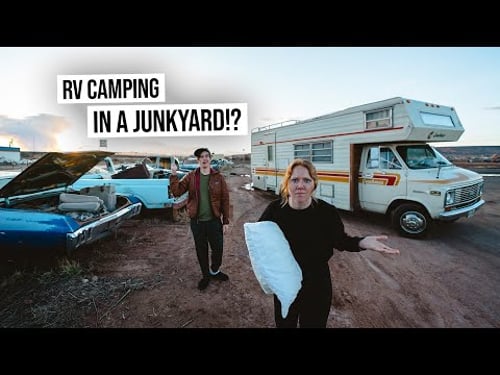 Overnight RV Camping… In a JUNKYARD!? - Our Weirdest Parking Lot Stay Yet! (New Mexico)