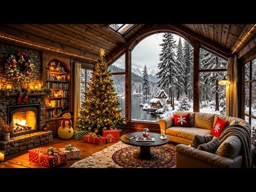 Background Christmas Music 2026 🎄🔥 Sweet Christmas Jazz Music & Fireplace Crackles for Stress Relief