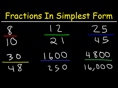 Reducing Fractions to Simplest Form
