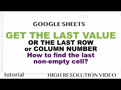 Google Sheets - Get Last Non-Empty Cell in Row or Column