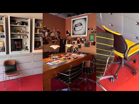 OFFICE/STORE UPDATE: new shelving unit, cork wall, table lamps, merchandise styling, reupholstering