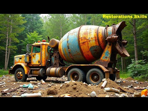 Old Concrete Mixer Restoration | Concrete Mixer Engine Restoration | Old Construction Tools Repair