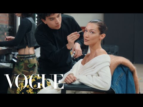 Bella Hadid: una giornata con la modella sul set del nuovo numero di Vogue Italia
